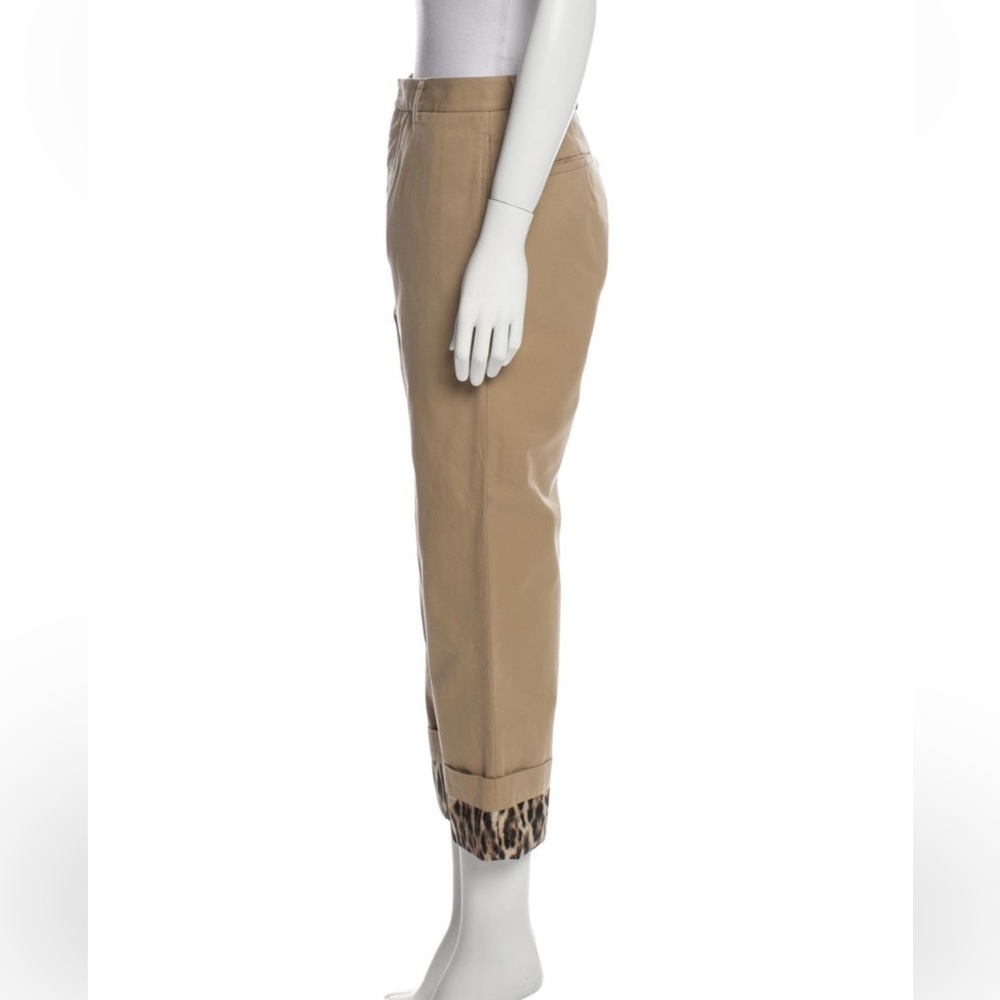 R13 Camel Cropped Pants with Leopard Cuff - Picture 2 of 3